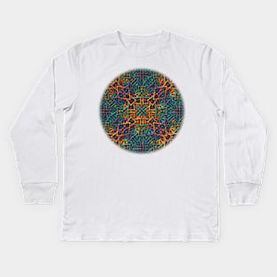 Colorful Geometric Fractal Pattern Kids Long Sleeve T-Shirt